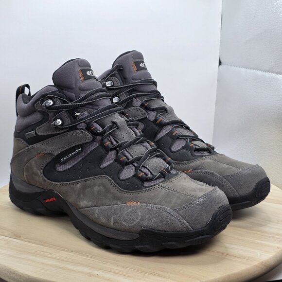 Salomon Elios 3 Mid Goretex Brown Lace Up Hiking Boots Shoes Men’s US 8.5 - Picture 5 of 10